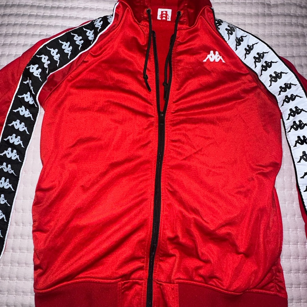 Kappa Unisex Red Track Zip-Up Sweater (M)